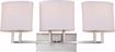 Picture of NUVO Lighting 60/4753 Gemini - 3 Light Vanity Fixture with Slate Gray Fabric Shades