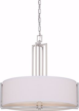 Picture of NUVO Lighting 60/4756 Gemini - 4 Light Pendant with Slate Gray Fabric Shade