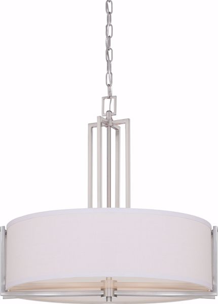 Picture of NUVO Lighting 60/4756 Gemini - 4 Light Pendant with Slate Gray Fabric Shade