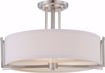 Picture of NUVO Lighting 60/4758 Gemini - 3 Light Semi Flush Fixture with Slate Gray Fabric Shade