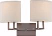 Picture of NUVO Lighting 60/4852 Gemini - 2 Light Vanity Fixture with Khaki Fabric Shades