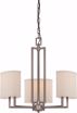 Picture of NUVO Lighting 60/4857 Gemini - 3 Light Chandelier with Khaki Fabric Shades