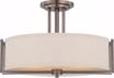 Picture of NUVO Lighting 60/4858 Gemini - 3 Light Semi Flush Fixture with Khaki Fabric Shade