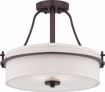 Picture of NUVO Lighting 60/5007 Loren - 2 Light Semi Flush with White Linen Shade