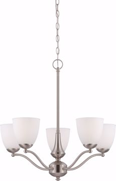 Picture of NUVO Lighting 60/5035 Patton - 5 Light Chandelier (Arms Up) with Frosted Glass