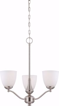 Picture of NUVO Lighting 60/5036 Patton - 3 Light Chandelier (Arms Up) with Frosted Glass