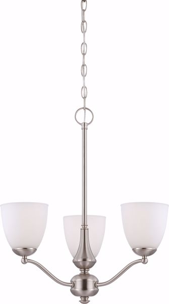 Picture of NUVO Lighting 60/5036 Patton - 3 Light Chandelier (Arms Up) with Frosted Glass