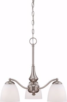 Picture of NUVO Lighting 60/5042 Patton - 3 Light Chandelier (Arms Down) with Frosted Glass