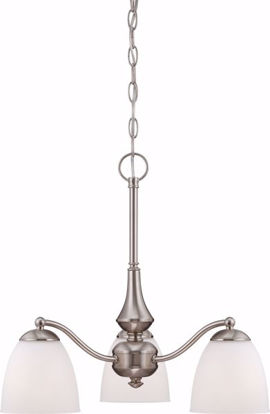 Picture of NUVO Lighting 60/5042 Patton - 3 Light Chandelier (Arms Down) with Frosted Glass