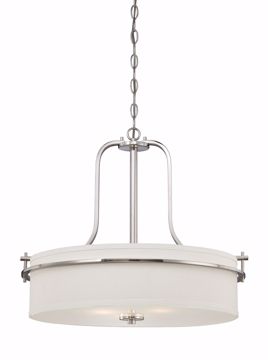 Picture of NUVO Lighting 60/5108 Loren - 3 Light Pendant with White Linen Shade