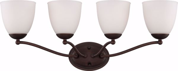 Picture of NUVO Lighting 60/5134 Patton - 4 Light Vanity Fixture with Frosted Glass