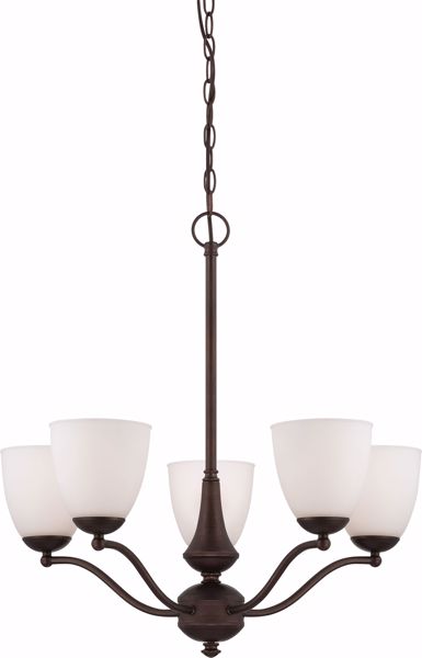 Picture of NUVO Lighting 60/5135 Patton - 5 Light Chandelier (Arms Up) with Frosted Glass