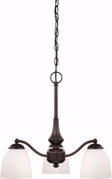 Picture of NUVO Lighting 60/5142 Patton - 3 Light Chandelier (Arms Down) with Frosted Glass