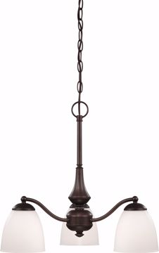 Picture of NUVO Lighting 60/5142 Patton - 3 Light Chandelier (Arms Down) with Frosted Glass