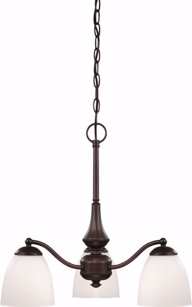 Picture of NUVO Lighting 60/5142 Patton - 3 Light Chandelier (Arms Down) with Frosted Glass