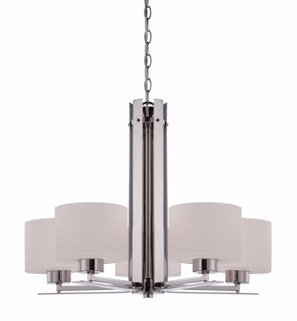 Picture of NUVO Lighting 60/5205 Parallel - 5 Light Chandelier with Etched Opal Glass
