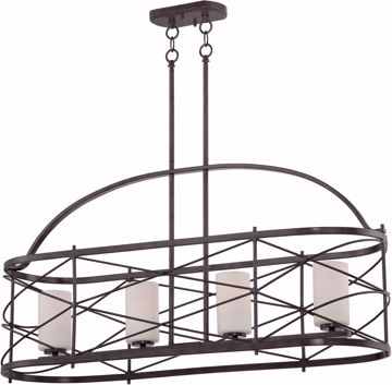 Picture of NUVO Lighting 60/5338 Ginger - 4 Light Island Pendant with Etched Opal Glass