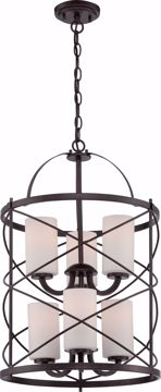 Picture of NUVO Lighting 60/5339 Ginger - 6 Light; 2-Tier; Chandelier with Satin White Glass