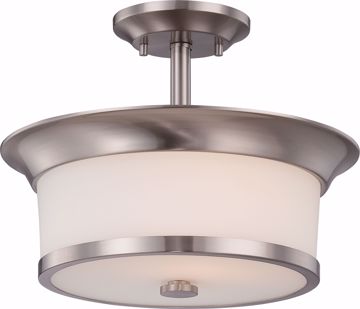 Picture of NUVO Lighting 60/5450 Mobili - 2 Light Semi Flush with Satin White Glass