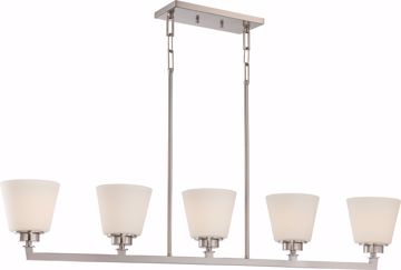 Picture of NUVO Lighting 60/5455 Mobili - 5 Light Island Pendant with Satin White Glass