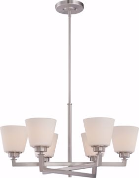 Picture of NUVO Lighting 60/5456 Mobili - 6 Light Chandelier with Satin White Glass
