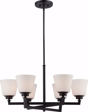 Picture of NUVO Lighting 60/5556 Mobili - 6 Light Chandelier with Satin White Glass