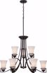 Picture of NUVO Lighting 60/5589 Neval - 9 Light - 2 Tier Chandelier with Satin White Glass