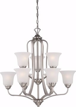 Picture of NUVO Lighting 60/5599 Elizabeth - 9 Light - 2 Tier Chandelier with Frosted Glass