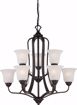 Picture of NUVO Lighting 60/5699 Elizabeth - 9 Light - 2 Tier Chandelier with Frosted Glass