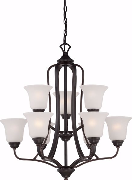 Picture of NUVO Lighting 60/5699 Elizabeth - 9 Light - 2 Tier Chandelier with Frosted Glass