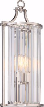 Picture of NUVO Lighting 60/5767 Krys - 1 Light Crystal Wall Sconce (Long) with 60w Vintage Lamp Included; Polished Nickel Finish