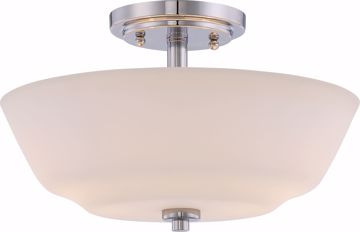 Picture of NUVO Lighting 60/5806 Willow - 2 Light Semi Flush Fixture with White Glass