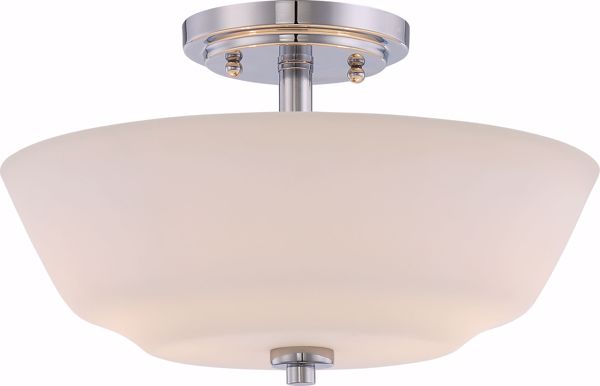 Picture of NUVO Lighting 60/5806 Willow - 2 Light Semi Flush Fixture with White Glass