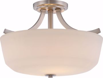 Picture of NUVO Lighting 60/5826 Laguna - 2 Light Semi Flush with White Glass