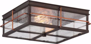Picture of NUVO Lighting 60/5834 Howell - 2 Light Outdoor Flush Fixture with 60w Vintage Lamps Included; Bronze with Copper Accents Finish