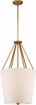 Picture of NUVO Lighting 60/5844 3 Light - Seneca 17" Pendant - Natural Brass Finish - Almond Mesh Fabric Shade - Etched Glass Diffuser