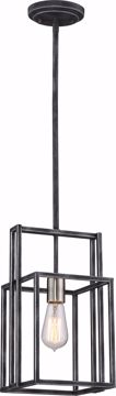 Picture of NUVO Lighting 60/5860 Lake - 1 Light Mini Pendant - Iron Black with Brushed Nickel Accents Finish