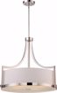 Picture of NUVO Lighting 60/5881 Meadow - 4 Light Pendant with White Fabric Shade; Polished Nickel Finish