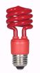 Picture of SATCO S7271 13T2/E26/RED/120V  Compact Fluorescent Light Bulb