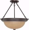 Picture of NUVO Lighting 60/1261 3 Light 15" Semi Flush with Champagne Linen Washed Glass