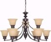 Picture of NUVO Lighting 60/1275 Empire 9 Light 32" Chandelier with Champagne Linen Washed Glass