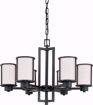 Picture of NUVO Lighting 60/2975 Odeon - 6 Light (convertible up/down) Chandelier with Satin White Glass