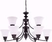 Picture of NUVO Lighting 60/3171 Empire - 9 Light 32" Chandelier with Frosted White Glass