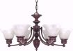 Picture of NUVO Lighting 60/358 Empire - 6 Light - 26" - Chandelier - with Alabaster Glass Bell Shades