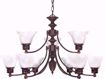 Picture of NUVO Lighting 60/362 Empire - 9 Light - 32" - Chandelier - with Alabaster Glass Bell Shades; 2 Tier