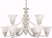 Picture of NUVO Lighting 60/363 Empire - 9 Light - 32" - Chandelier - with Alabaster Glass Bell Shades; 2 Tier