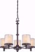 Picture of NUVO Lighting 60/4545 Decker - 5 Light Chandelier with Clear & Cream Glass