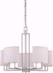 Picture of NUVO Lighting 60/4755 Gemini - 5 Light Chandelier with Slate Gray Fabric Shades