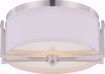 Picture of NUVO Lighting 60/4761 Gemini - 2 Light Flush Dome Fixture with Slate Gray Fabric Shade