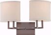 Picture of NUVO Lighting 60/4852 Gemini - 2 Light Vanity Fixture with Khaki Fabric Shades